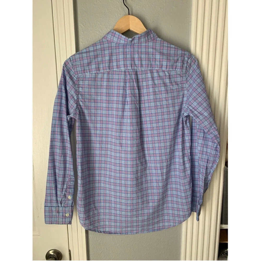 Ralph Lauren Blue Plaid‎ Button Down Shirt Boys Large 14/16